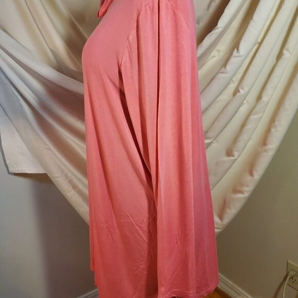 0096. NWOTs ~ Denim 24/7 ~ X-Long Pink Silky T-Neck ~ 18-20 - Picture 3 of 8